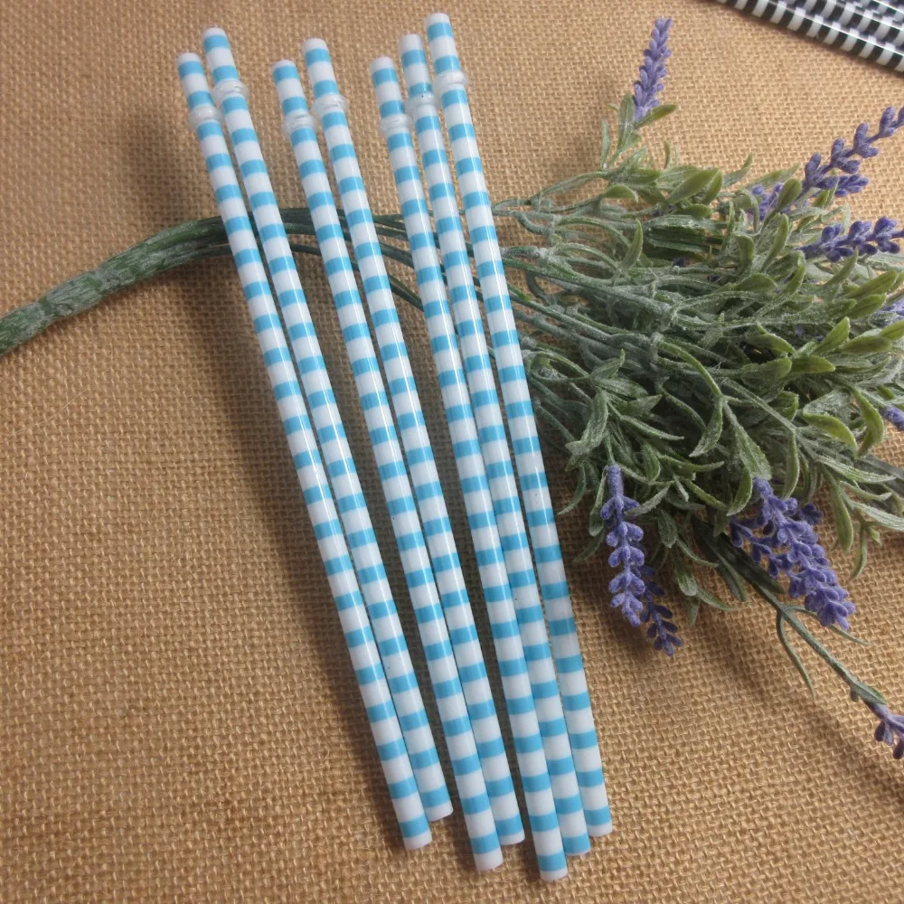 100pcs/lot Reusable Hard Plastic Drinking Straws Creative Multicolor Stripe Design Eco friendly