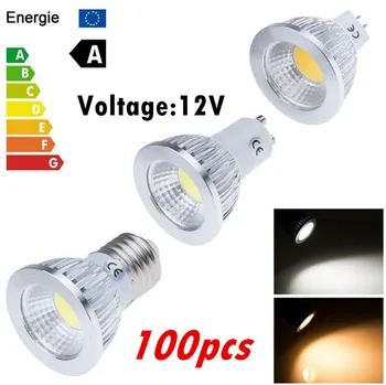 買取 100個cob E27 E14 GU10 GU5.3 MR16 Led電球6ワット9ワット12ワットledランプ12 12vクールウォームホワイトledスポットライトランプ送料無料