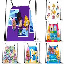 Пользовательские пузырь гуппи Drawstring сумка-рюкзак милый рюкзак дети сумка(черный назад) 31x40 см#180531-03-23