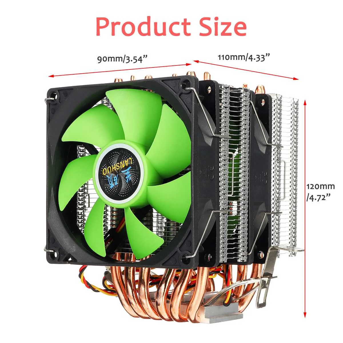 Процессор кулер 6 тепловых трубок 3pin двойной вентилятор Cooler Тихий охлаждающий вентилятор радиатора для LGA 1150/1151/1155/1156/1366/775 для AMD
