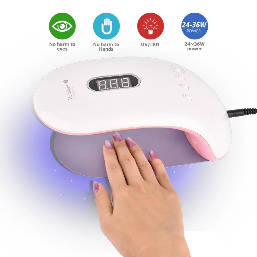 UV Lamp LED Nail Lamp Nail Dryer For All Gels Polish Manicure Machine with 103060 Timer LCD Display Nail Art Tools Salon Dryer (4)