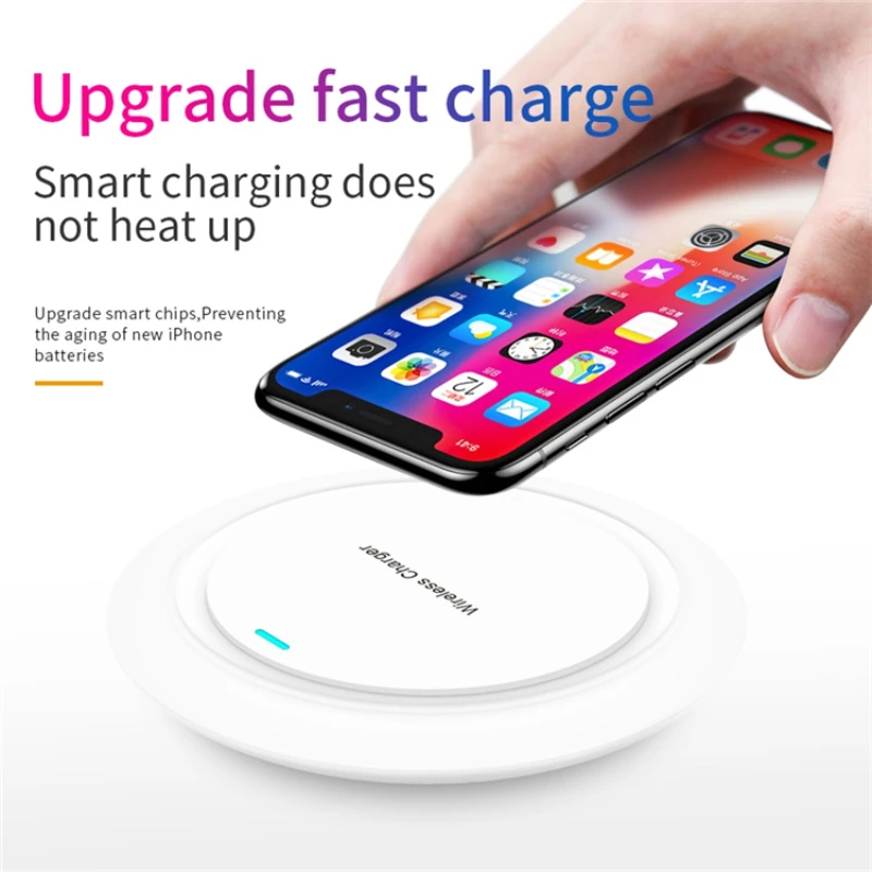 

Miaotu 10W Fast Wireless Charger For Samsung Galaxy S9/S9+ S8 S7 Note 9 S7 Edge USB Qi Charging Pad for iPhone XS Max XR X 8 Plu