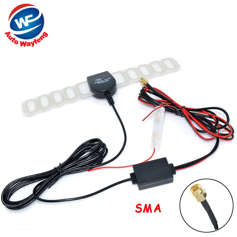 

SMA Digital TV Active Antenna Mobile Car Digital DVB-T ISDB-T Aerial with a Amplifier Booster+Free shipping Factory selling