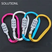 Firm Portable Luggage Padlock 3 Dial Suitcase Security Travel Combination Lock