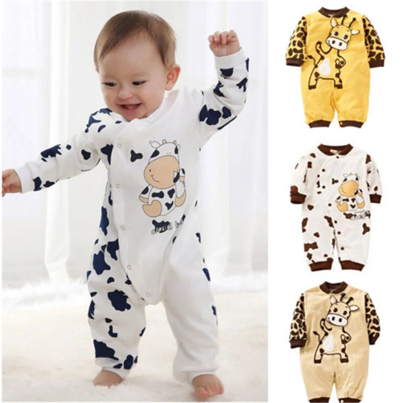 cow print baby grow