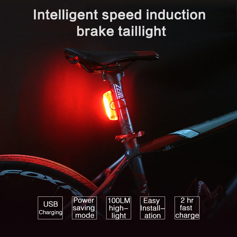 Top MEROCA Bike Bicycle Lamp100 LM Rechargeable LED USB COB Mountain Bike Tail Light Taillight MTB Safety Warning Bicycle Rear Light 3