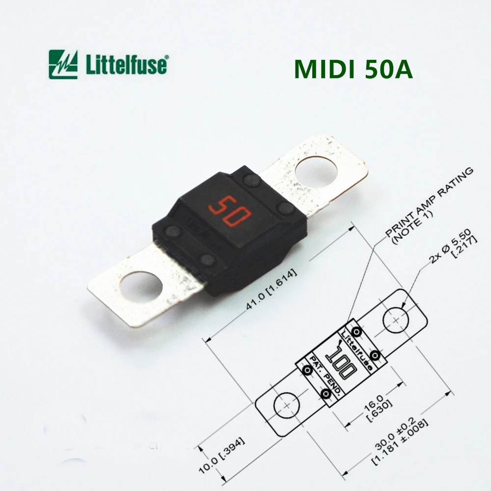 10 шт. littelfuse 498 midi серия маленький автомобильный предохранитель болт предохранитель 30A 40A 50A 60A 70A 80A 100A 125A 150A 200A автоматический предохранитель