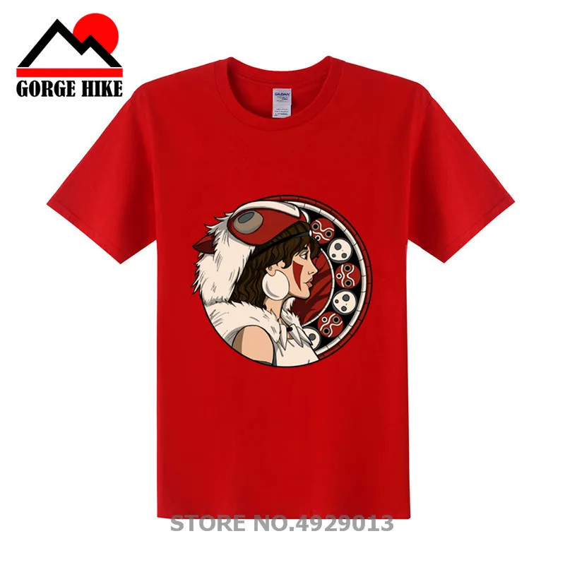 

Studio Ghibli Mononoke Plus size T Shirt Princess Mononoke T-Shirt Classic Mens Tee Shirt Print Short Sleeve Cotton Funny Tshirt