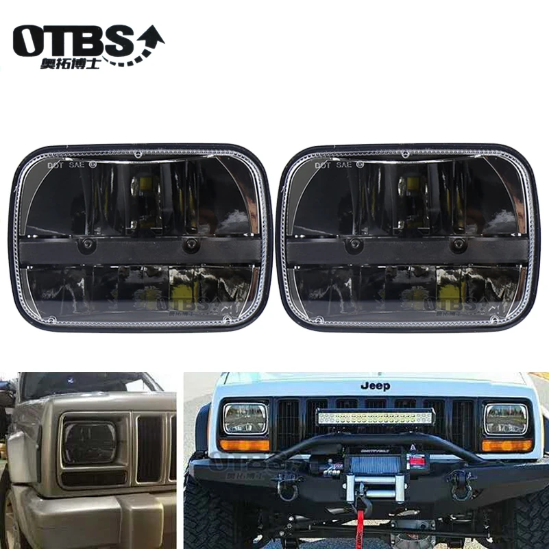 

OTBS 5" X 7" Rectangular Truck LED Headlight Driving Lamps Hi/Low Beam For Jeep Wrangler YJ Cherokee XJ Comanche MJ Trucks 6X7