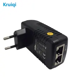 Kruiqi Новый Ethernet Инжектор POE DC 48 В 0.5A настенных розеток POE коммутатор Мощность адаптер ЕС/США штекер опционально