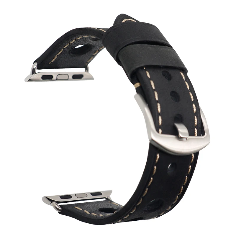 ZLIMSN дизайн, аксессуары, ремешок из натуральной кожи для Apple Watch, браслет, одиночный тур, индивидуальное отверстие, 42 мм, 38 мм, iwatch
