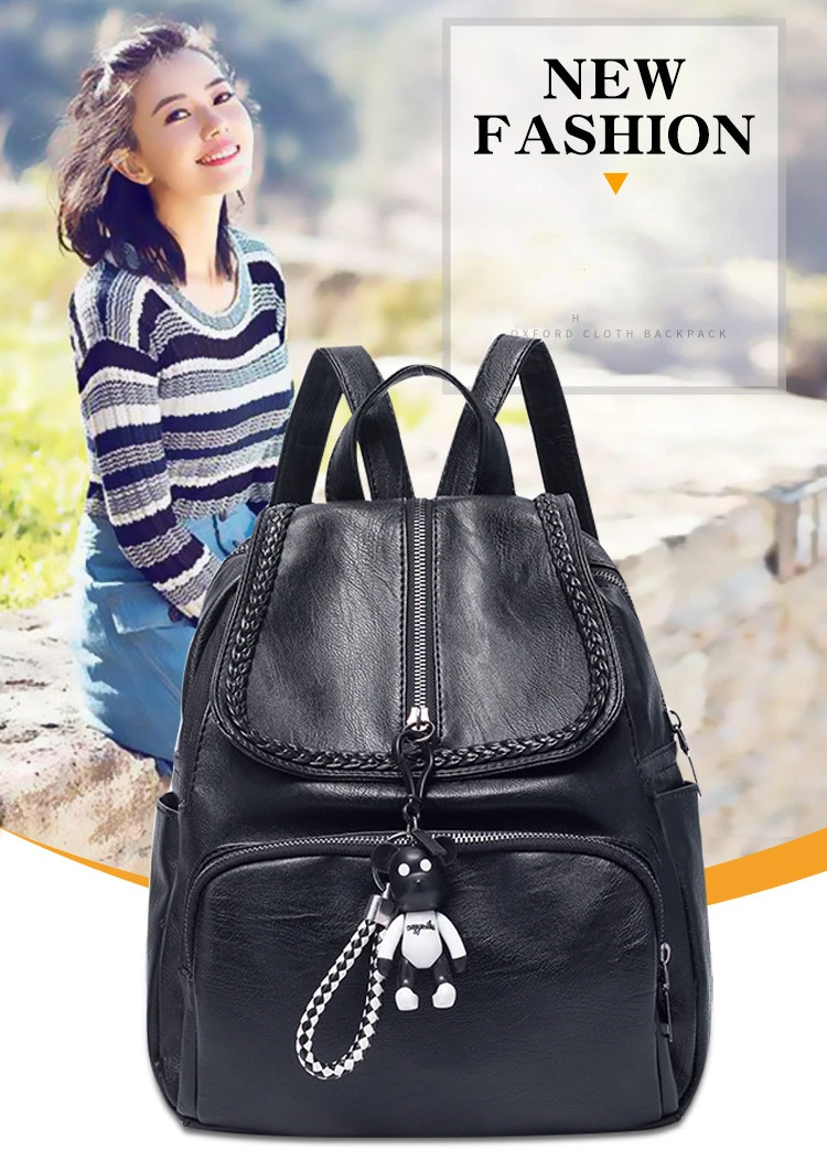 Модный кожаный рюкзак женская Ретро дорожная сумка для дам повседневные Рюкзаки Водонепроницаемая школьная сумка