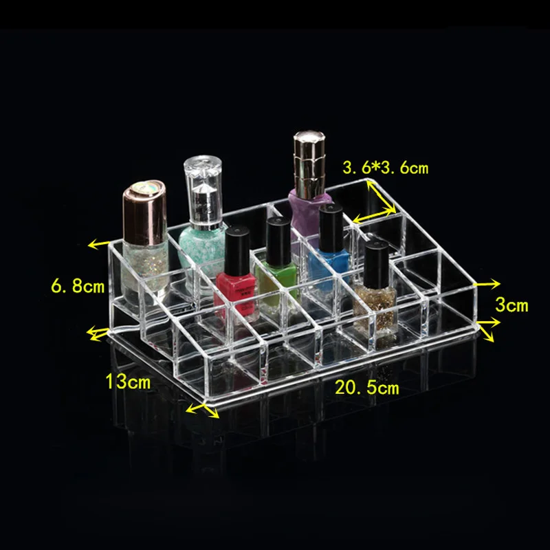 Прозрачный акриловый пластиковый держатель для губной помады стойка для лака для ногтей хранение образцов косметики 36 сеток Макияж Полка для инструментов Мульти-Органайзер