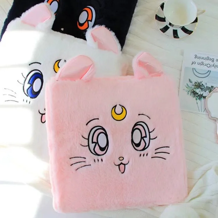 

35*35cm Anime Sailor Moon Luna Cat Printed Square Cartoon Plush Office Chair Cushion Winter Warm Soft Stuffed Seat Mat Doll