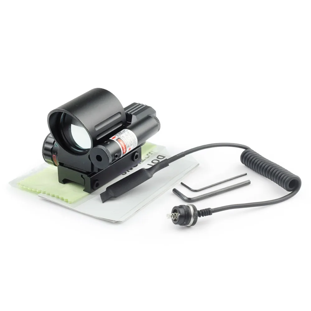 

Tactical Holographic 4 Reticle Red Green Dot Combo w/ Laser Sight + Tail Switch Reflex Red Dot Sight Dovetail Sight Scope