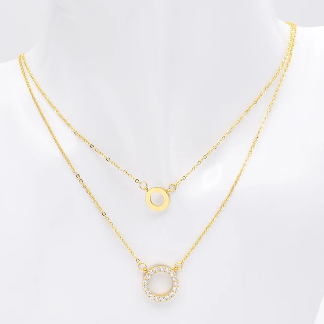 Layered necklace stainless steel Clearance