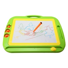 Magnetic Drawing Colorful Erasable Board Large Size Doodle Sketch Kids Educational Toys with Three Stamper For Boys/Girls Green