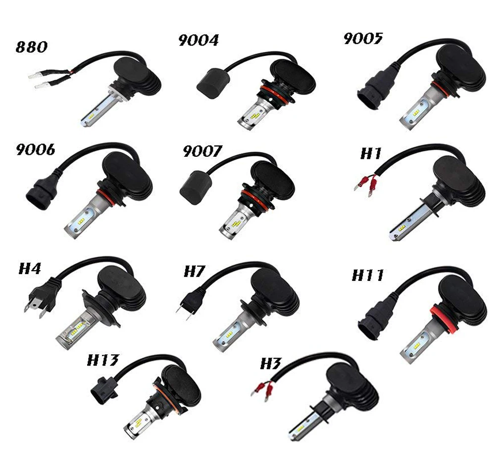Светодиодный H4 H7 H11 лампы для передних фар комплект H1 H3 880 881 светодиодный 9005 HB3 9006 HB4 9004 HB1 9007 HB5 50 Вт 8000LM 6500K холодный белый свет фар