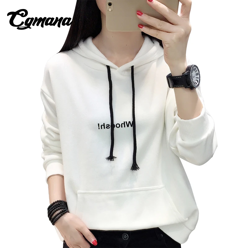 CGMANA Harajuku Hoodies Female 2018 Autumn Winter Large