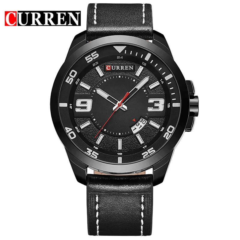 Роскошные брендовые кварцевые часы повседневные модные кожаные Curren Reloj Masculino