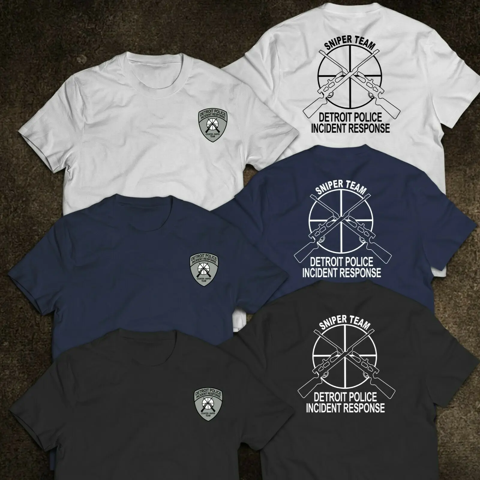 

2019 Funny New Detroit Police Sniper Team Incident Response Military Special Force T-Shirt Double Side Unisex Tee