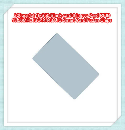 200pcs/lot 1k S50 Blank card thin pvc Card RFID 13.56MHz ISO14443A IC Smart Card Waterproof - Famidy.com