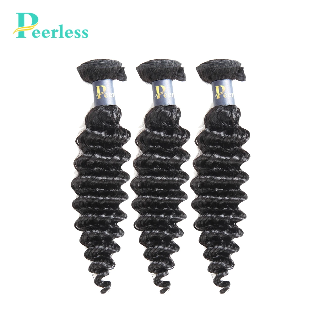 

PEERLESS Virgin Hair Weave Brazilian Deep Wave 3 Bundles 10-28 Inches 100% Raw Human Hair Extensions Free Shipping
