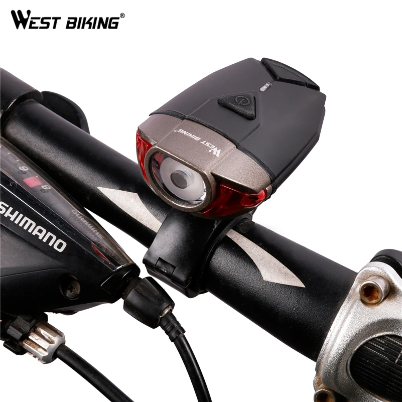 Excellent WEST BIKING Cycle USB Rechargeable Front Bicycle Helmet Light Bike LED Handlebar Lamps Bicycle Helmet Safety Flashlight Torch 10