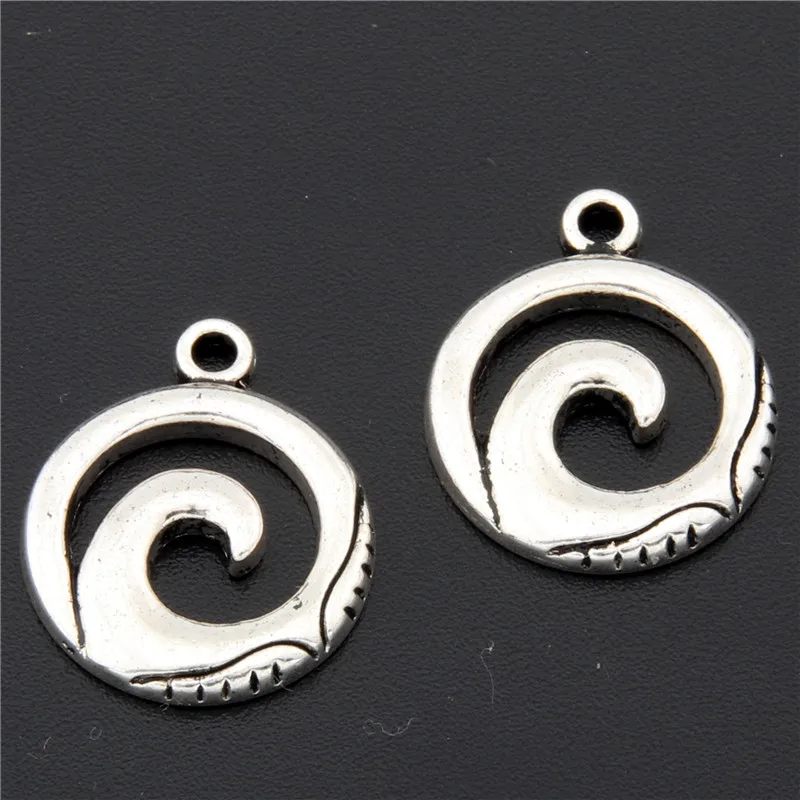 

30pcs Antique Silver Alloy Sea Wave Charms Beach Pendant For DIY Jewelry Marking A2715
