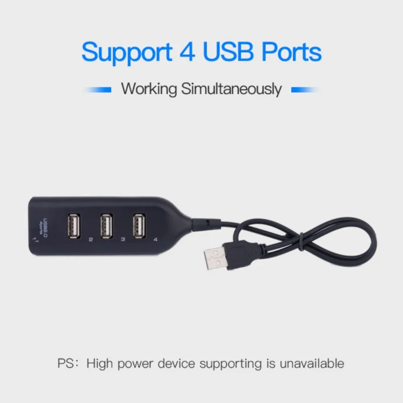 High Speed Micro Mini 4 Ports 2.0 USB HUB splitter Adapter For Laptop PC Notebook Receiver Computer Peripherals Accessories
