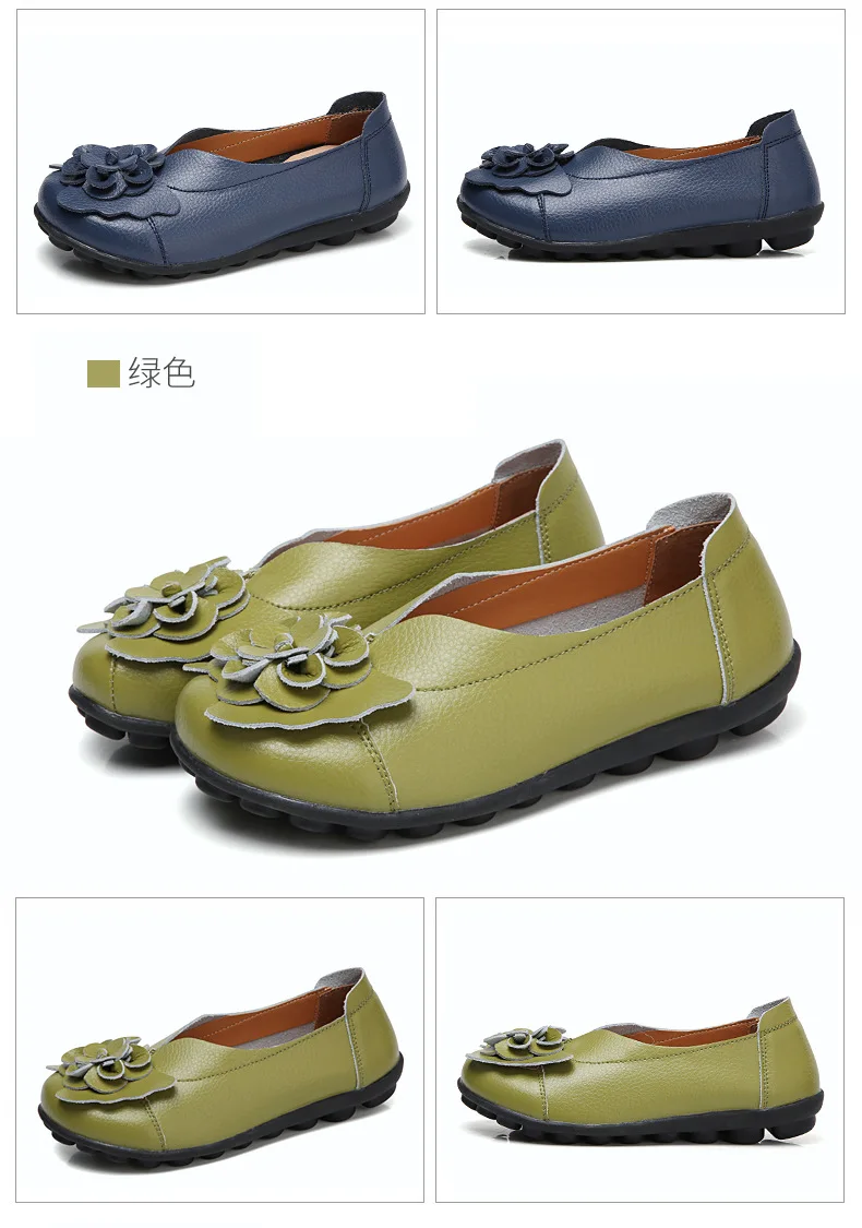 Koovan/Женская обувь на плоской подошве с цветочным принтом; коллекция года; сезон весна-лето; новые модели; удобная обувь из натуральной кожи для мам; женская обувь на плоской подошве