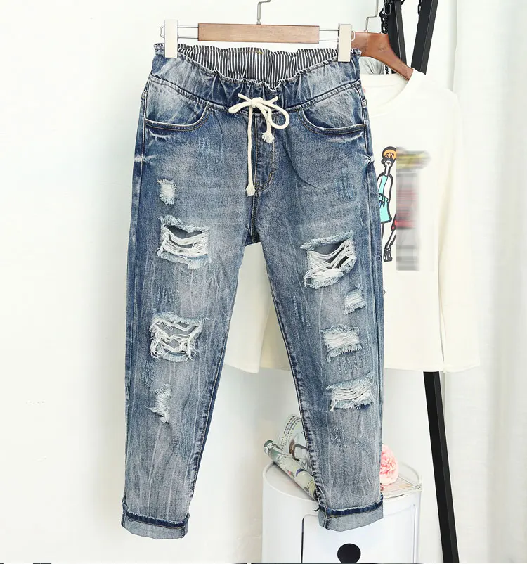 Летние Рваные Джинсы бойфренда для женщин модные свободные винтажные джинсы с высокой талией Большие размеры джинсы 5XL Pantalones Mujer vaqueeros