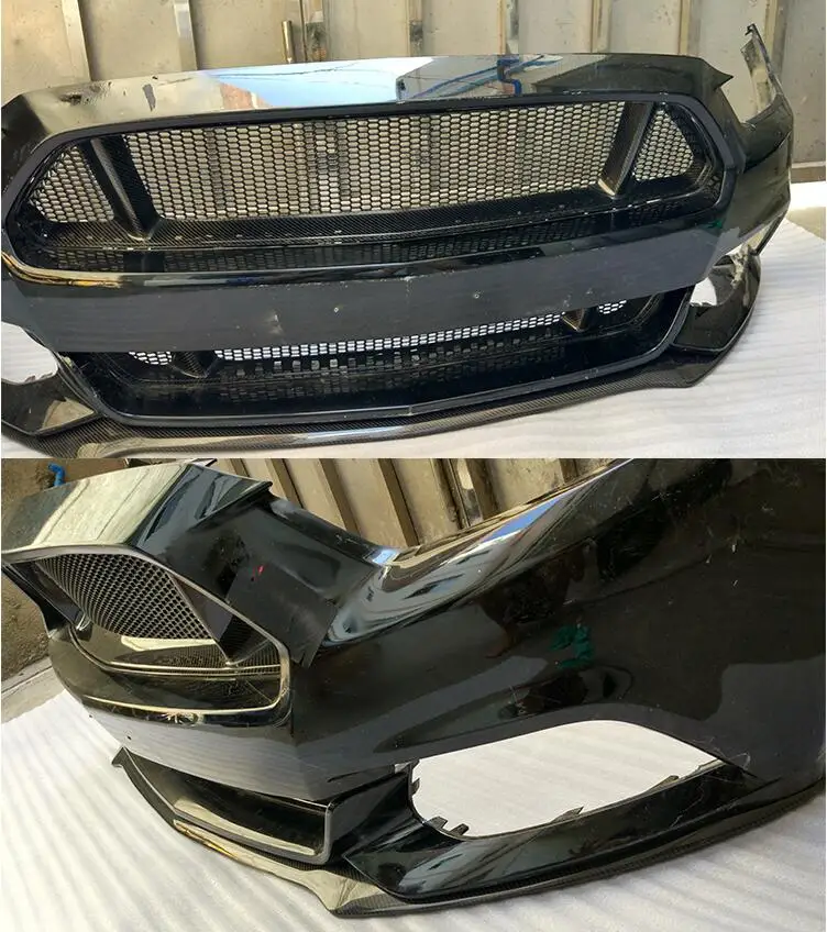 Углеродное волокно сверху и снизу передний бампер решетка сетки решетки год Ford Mustang по EMS(2 шт./компл