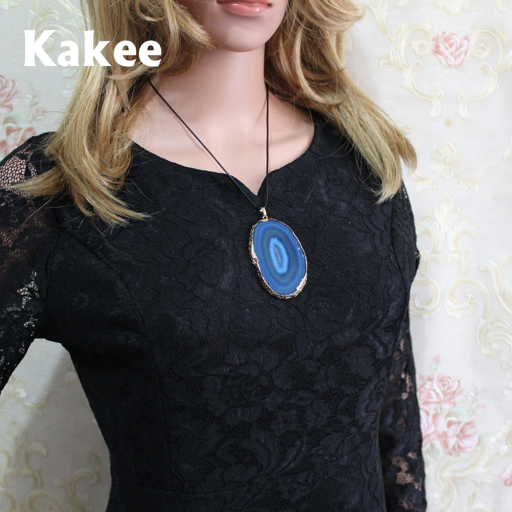 Kakee высококачественное асимметричное ожерелье с натуральным кристаллом
