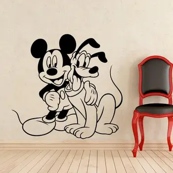 

Mickey Mouse and Pluto Wall decal Cartoons Vinyl Decals Home Interior Kids Girl Boy Room Nursery Art Decoration Mural G460