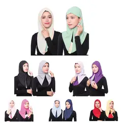 Мусульманский хиджаб тюрбан-Джерси Абая для женщин подшарф шапки мгновенный головной шарф полное покрытие внутренние покрытия