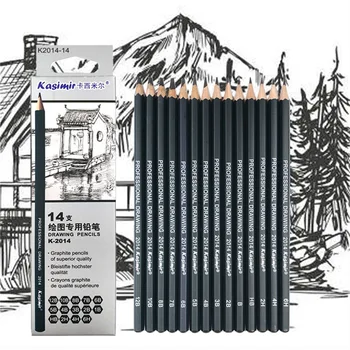 Szkic zestaw ołówków 1B 2B 3B 4B 5B 6B 7B 8B 10B 12B HB 2H 4H 6H czternaście różnego rodzaju ołówki w pudełku tanie i dobre opinie ZYCC CN (pochodzenie) Drewna Standardowe ołówki