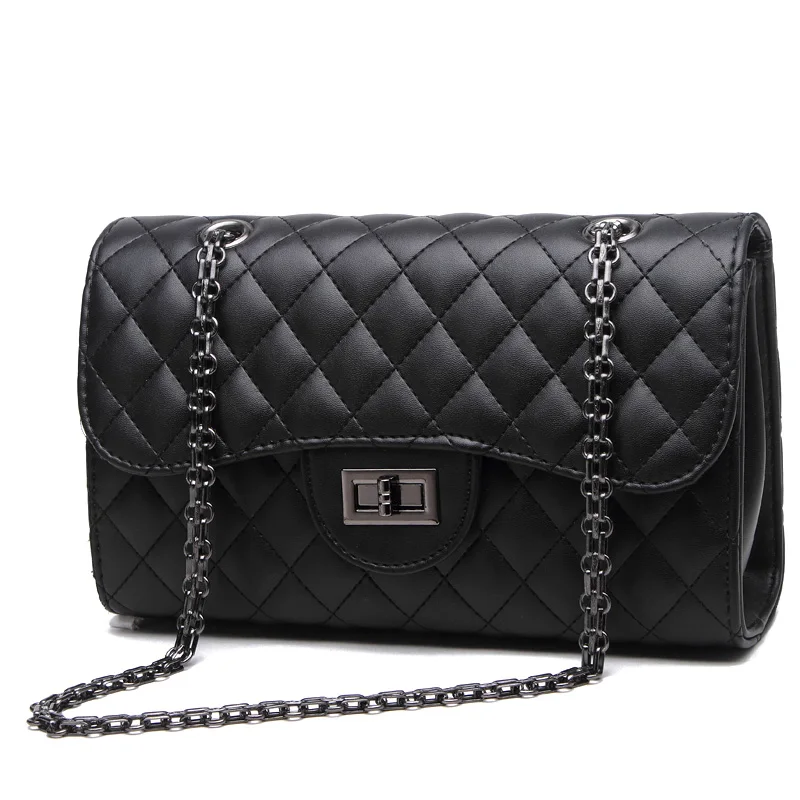 New Fashion Women Handbag Luxury Designer Plaid PU Leather