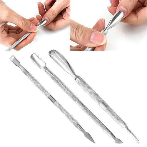

3 Pcs Stainless Steel Cuticle Tools Spoon Pusher Remover Manicure Pedicure Set