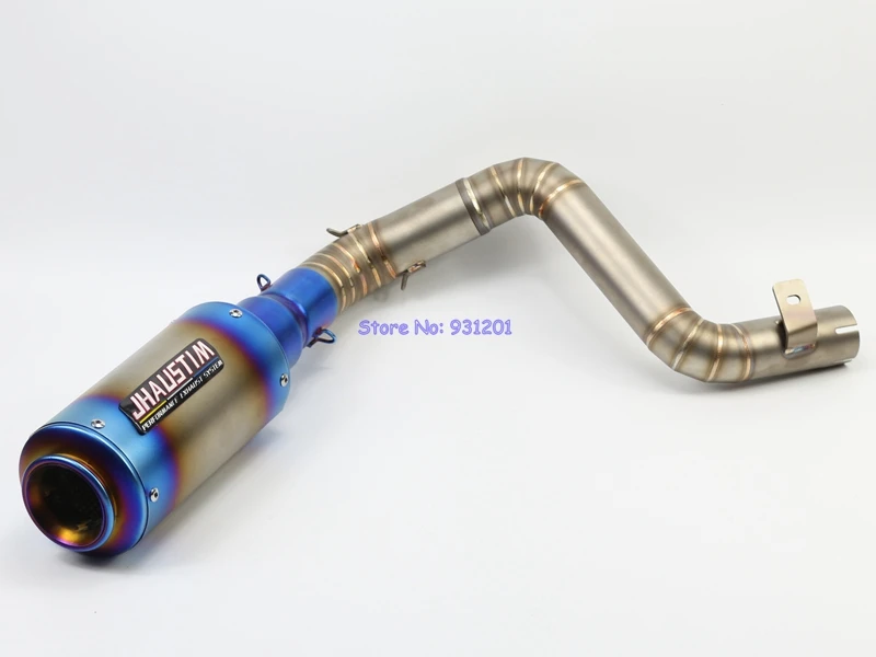 

JHAUSTIM Motorcycle Exhaust Muffler Pipe Escape for KTM Duke 200/390 Motorbike Link Pipe Mid Pipe Muffler Exhaust with DB Killer