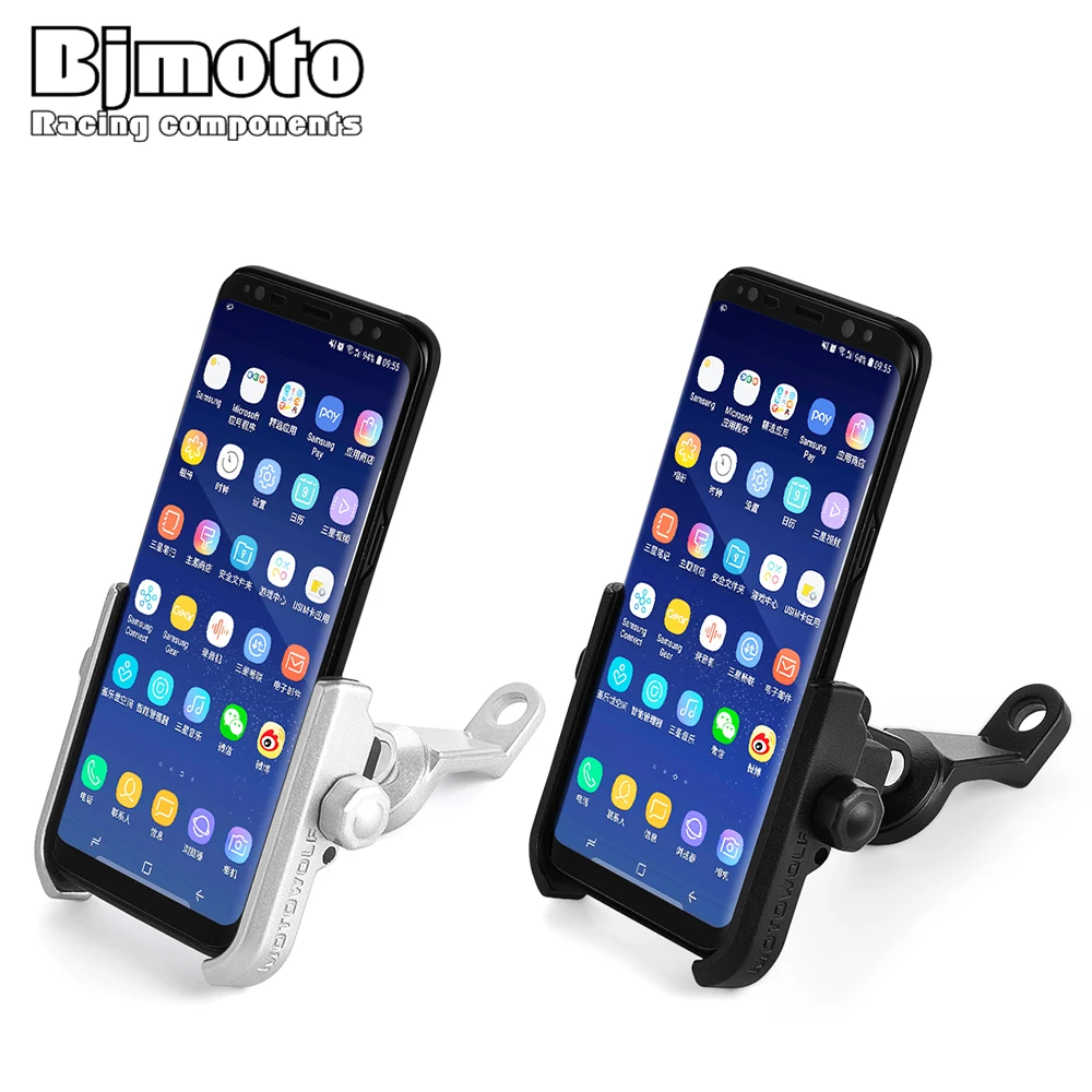  BJMOTO Universal Aufladbare Motorrad Handy Halter Für iPhone Samsung GPS Montieren zu Rückspiegel S