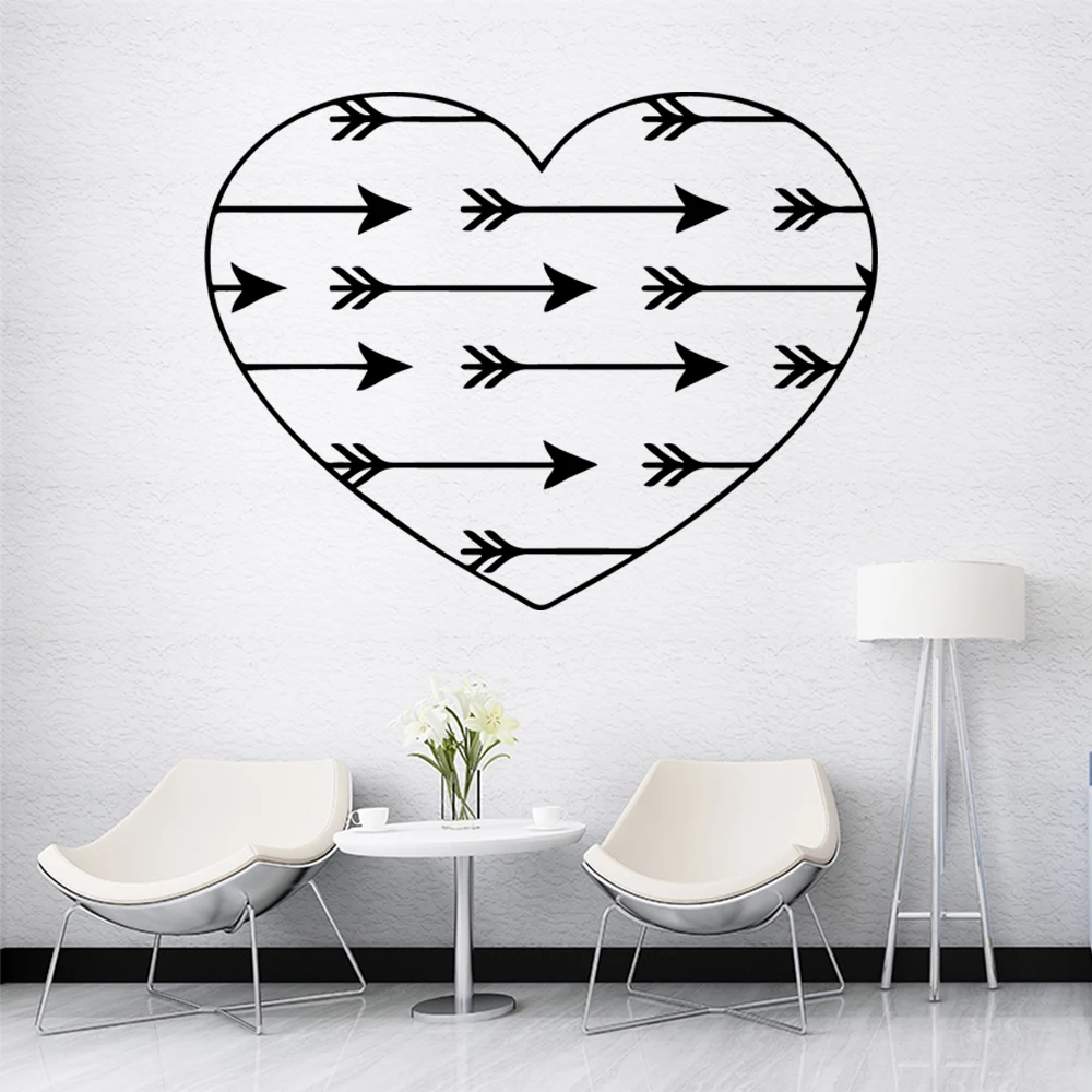 

Beauty heart Wall Stickers Vinyl Waterproof Home Decoration Accessories For Kids Rooms Nursery Room Decor Wall Art Decal