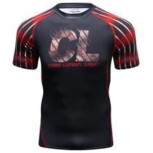 Hot Sale Summer Fitness Men T-Shirt Extend Elastic Tight Jerseys Crossfit Workout Spliced Fashion Male Shirt