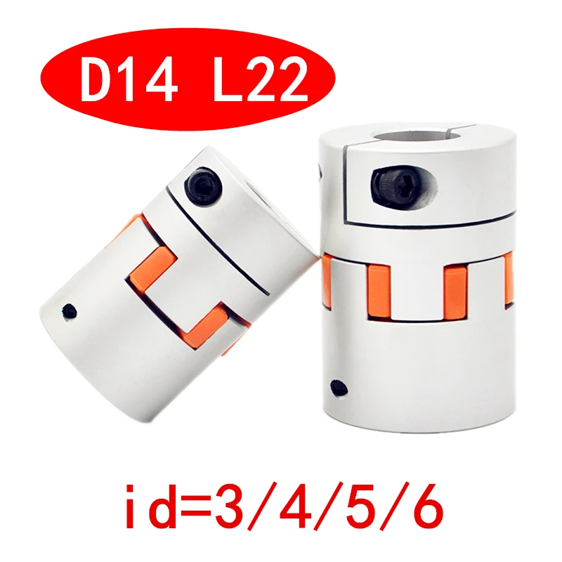 

1pcs 3D Printer accessories Flexible plum clamp coupler D14 L22 shaft size CNC Jaw shaft coupling Inner diameter 3 4 5 6mm