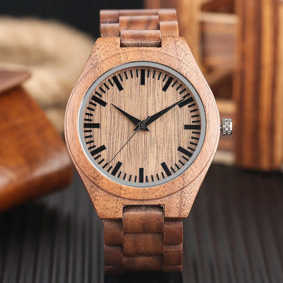 Hand Made Natural Wood Bamboo Mens Watches Top Brand Luxury Quartz Analog Bracelet Wristwatch Wooden Strap relogio masculino (20)