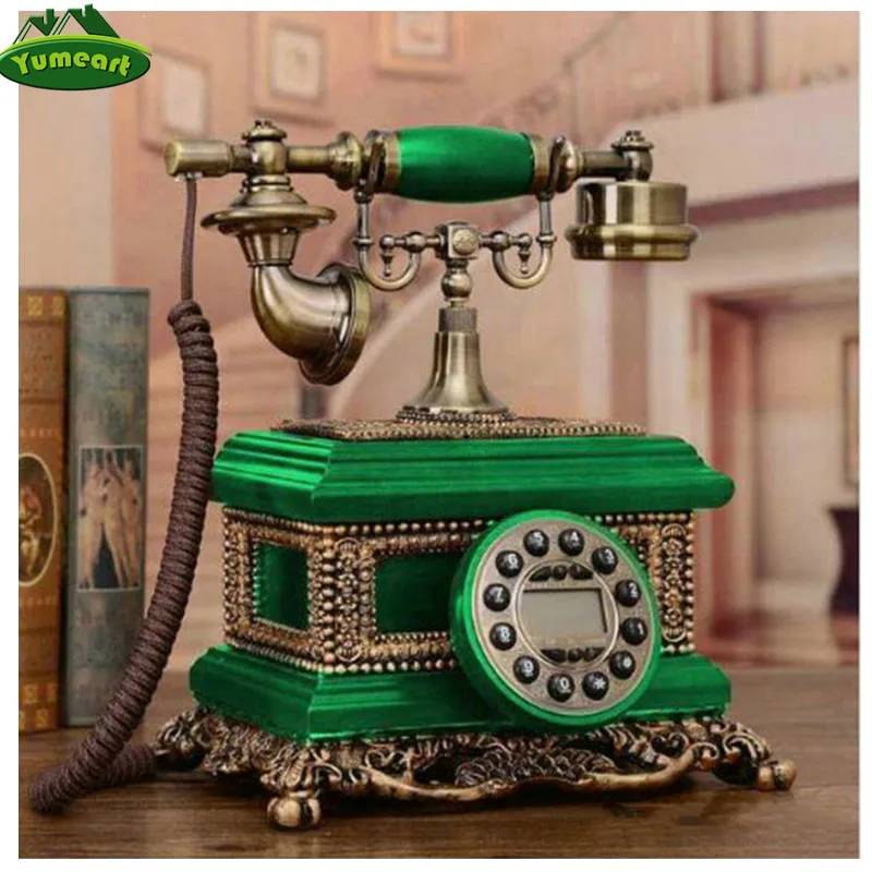YUMEART DIY 5D Diamond Painting Kit Old Style Phone Icon Full Square Drill Crystal Mosaic Embroidery Novelty Modern Room Decor | Дом и сад
