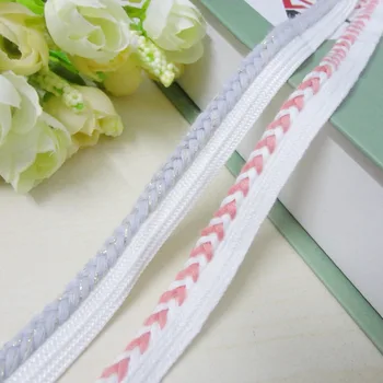 

20 yard 1.2-1.4cm gray blue pink white cuff neckline DIY curtain cotton sewing thread edging tapes lace trim ribbon rope M70C19