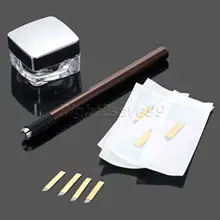 Ручная Татуировка Перманентный макияж бровей ручка+ 20 шт 12 Pin татуировки лезвия PCD иглы+ глубокий кофе чернила 5 мл наборы татуировок