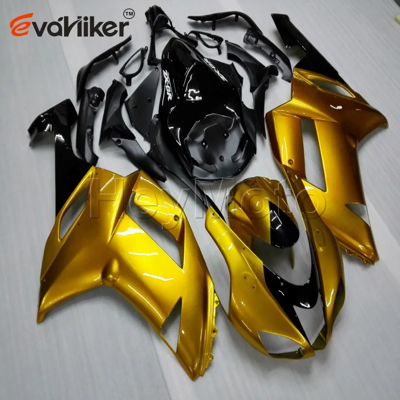 

Motorcycle cowl Fairing for ZX6R 2007 2008 gold black ZX-6R 07 08 ABS motor panels