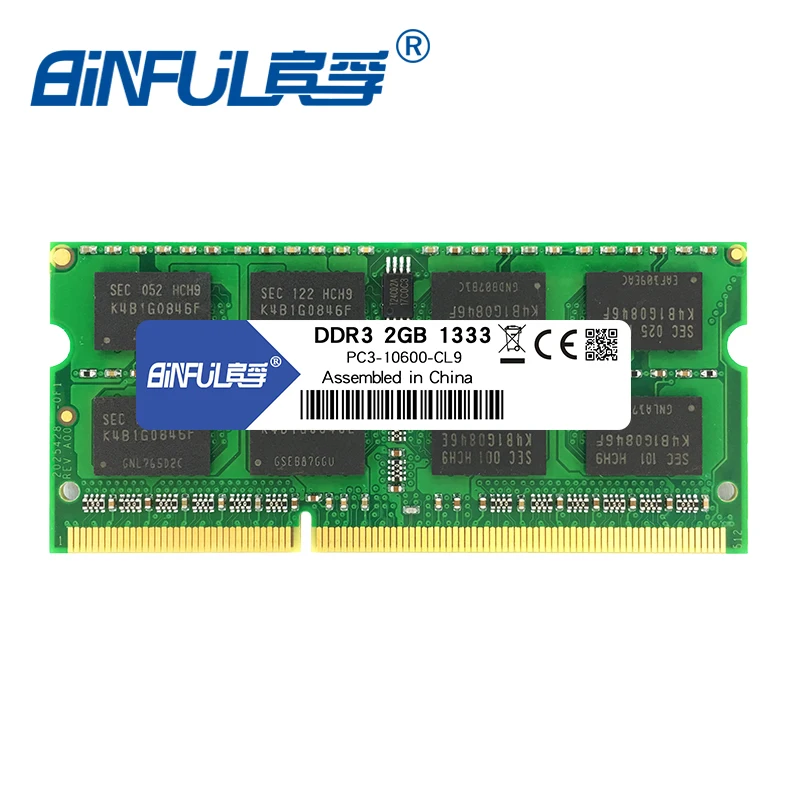 Binful DDR3 2 ГБ 1333 мГц sodimm оперативной памяти memoria оперативной памяти для ноутбука Тетрадь
